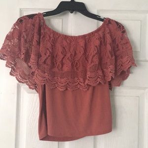 Off the shoulder pink top